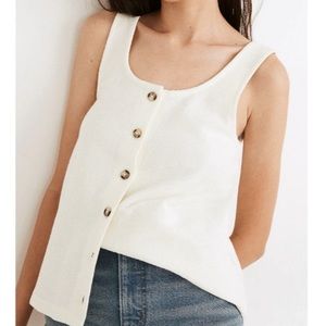Madewell Ottoman Jacquard Button-Front Tank